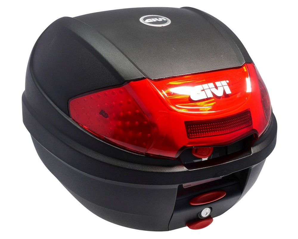 Topcase GIVI E300 Monolock 30 Liter Koffer schwarz 300x400x410mm mit Montagegrundplatte Roller, Moped, Motorrad, Mofa