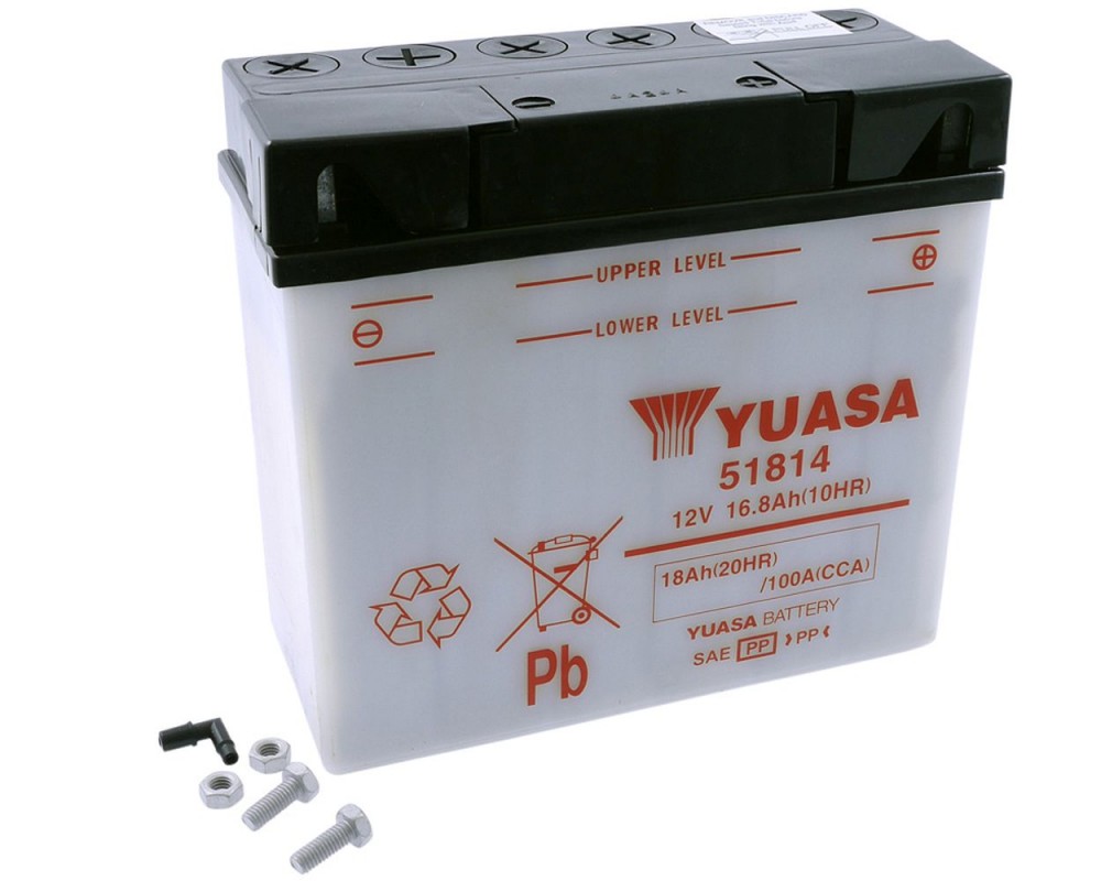 Batterie 12V 16,8Ah YUASA 51814, ohne Batteriesure