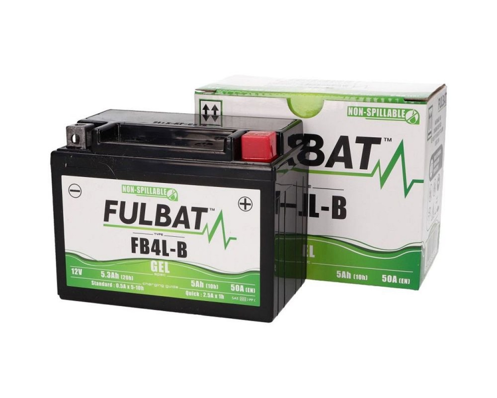 Batterie 12V FULBAT FB4L-B GEL High Power 5Ah 92x129x56mm Universal Roller, Schaltmoped, Quad