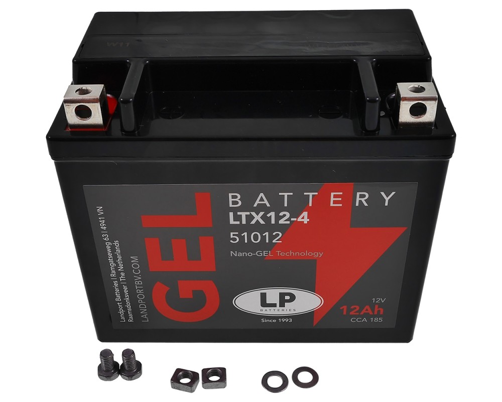 Batterie 12V 10Ah LANDPORT GTX12-BS Gel Motorrad Roller Akku Wartungsfrei