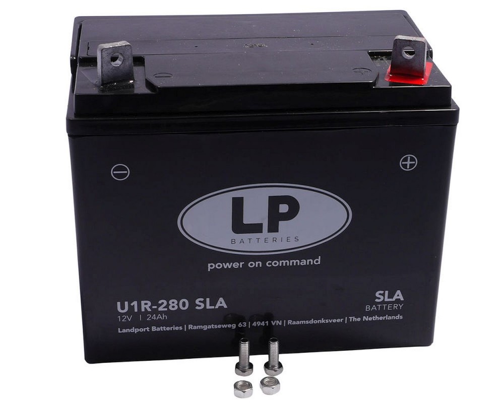 Batterie 12V 24aH LANDPORT U1R-280 SLA Rasentraktor, Aufsitzmher, Rasenmher