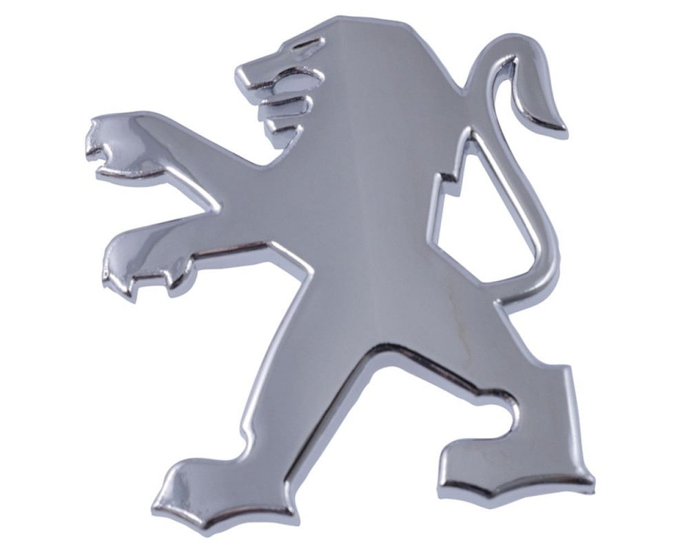 Emblem Sticker Aufkleber Peugeot Lwe Chrom 45x47mm