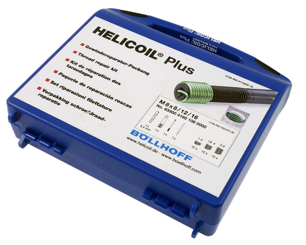 HeliCoil plus  M 8 x 1,25 - Reparatur-SET Steigung 1,25 je 10 Gewindeeinstzen
