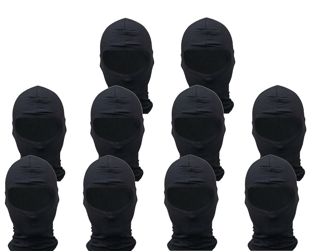 Sturmhaube Set schwarz (10 Stck) Facemask Gesichtsmaske Maske Kopfhaube Motorrad Ski Fahrrad universelle Gre