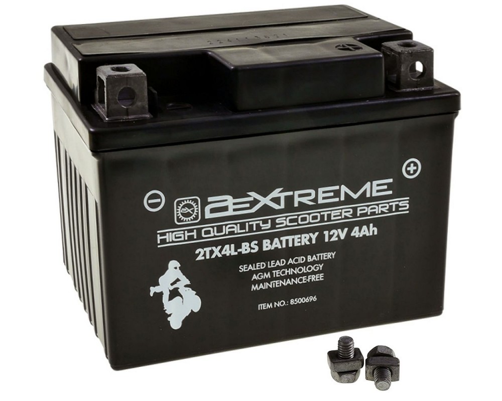 Batterie 2EXTREME 2TX4L-BS 4Ah AGM 113x70x85mm Roller Motorrad Yamaha, MBK, Piaggio, Peugeot, Aprilia, CPI