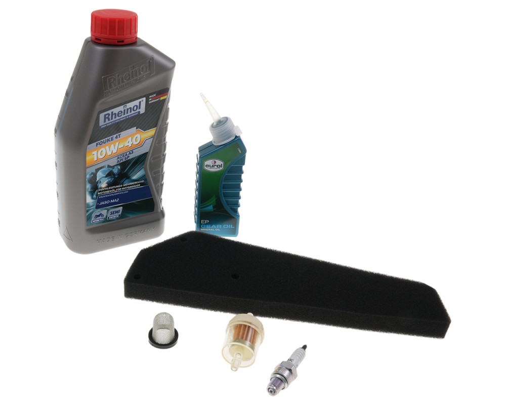 Inspektionsset �L 10W40 Luftfilter, Z�ndkerze �lwechsel Servicekit China GY6 4-Takt 139QMA 139QMB Baotian BT49QT, Benzhou, Rex, Explorer