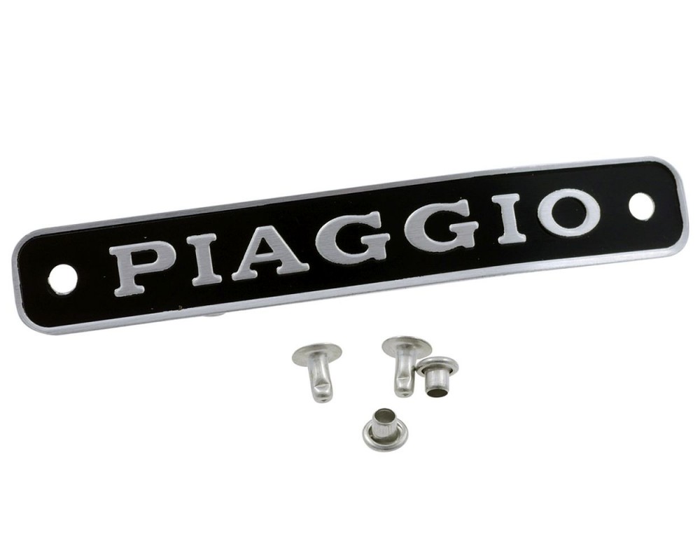 Schriftzug Emblem fr Sitzbank PIAGGIO 88x12 mm, Nieten