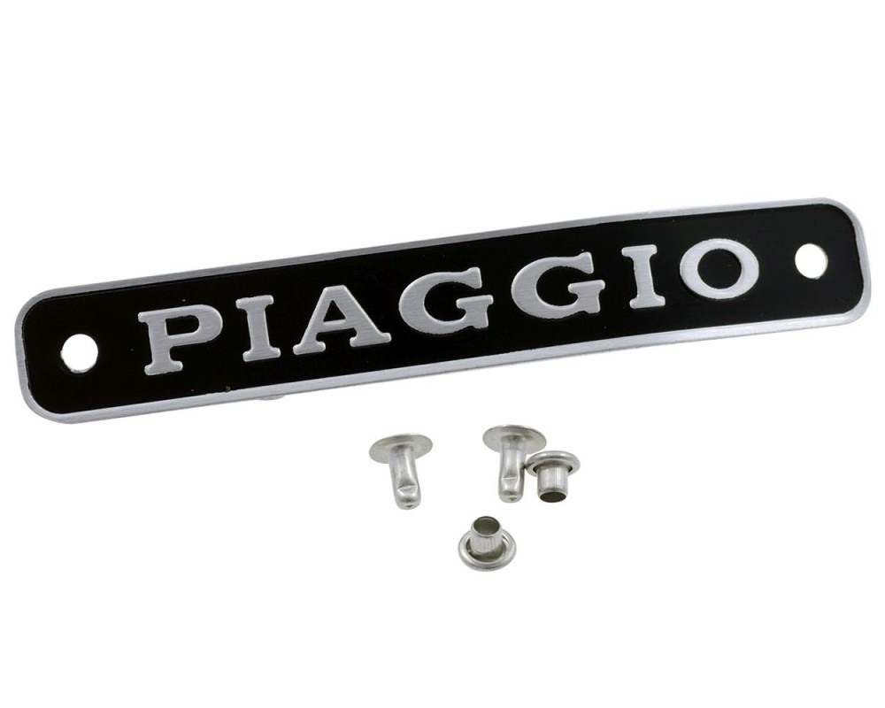 Schriftzug Emblem f�r Sitzbank PIAGGIO 88x12 mm, Nieten