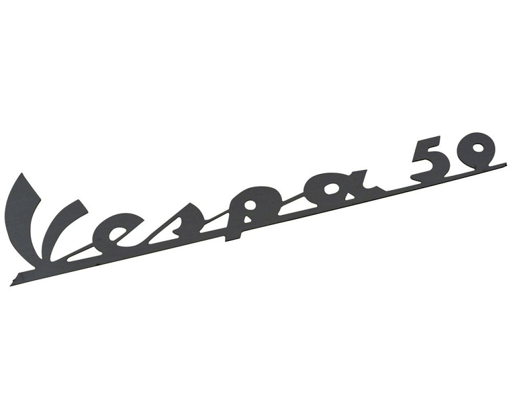 Schriftzug Aufkleber Sticker f�r Beinschild Vespa 50 alu 1