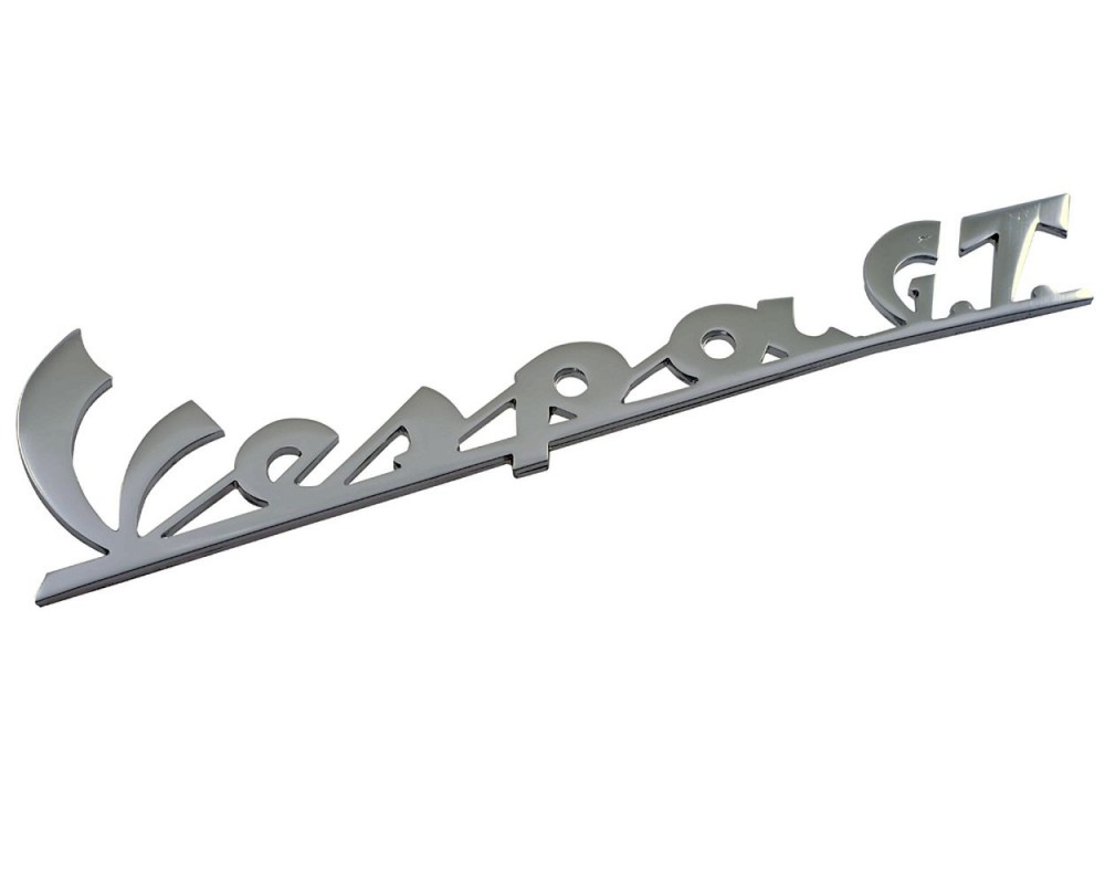Schriftzug fr Beinschild Vespa GT chrom 160x45mm, 3 Pin