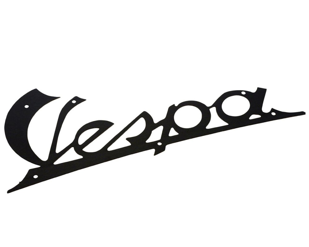 Schriftzug f�r Beinschild Vespa alu 140x60mm, Nieten