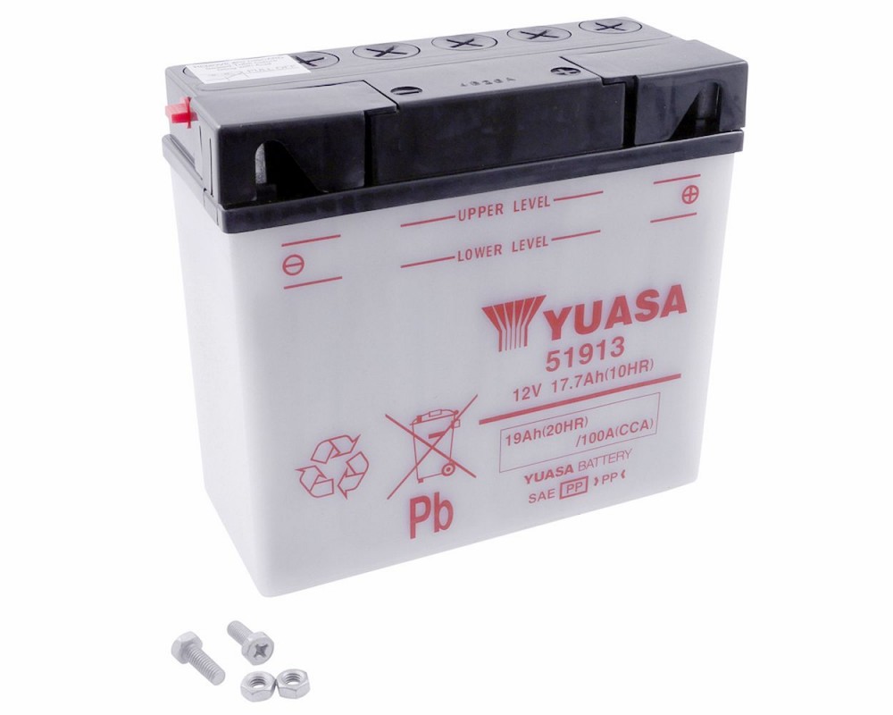 Batterie 12V 17,7Ah YUASA 51913, ohne Batteriesure