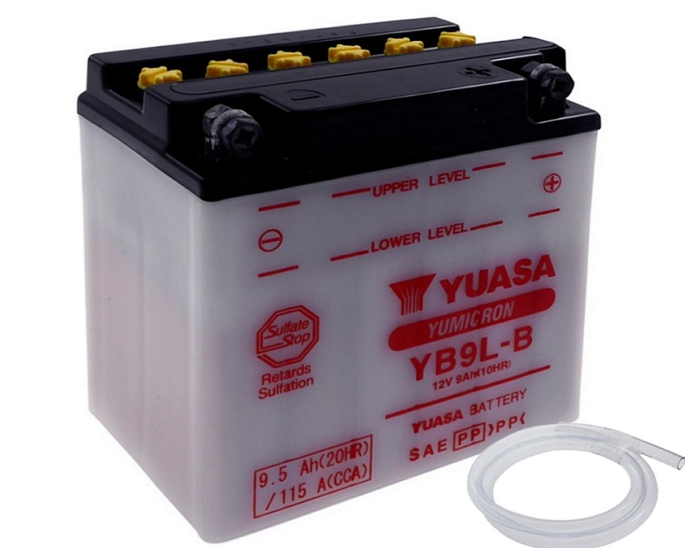 Batterie 12V 9Ah YUASA YB9LB, ohne Batteriesure