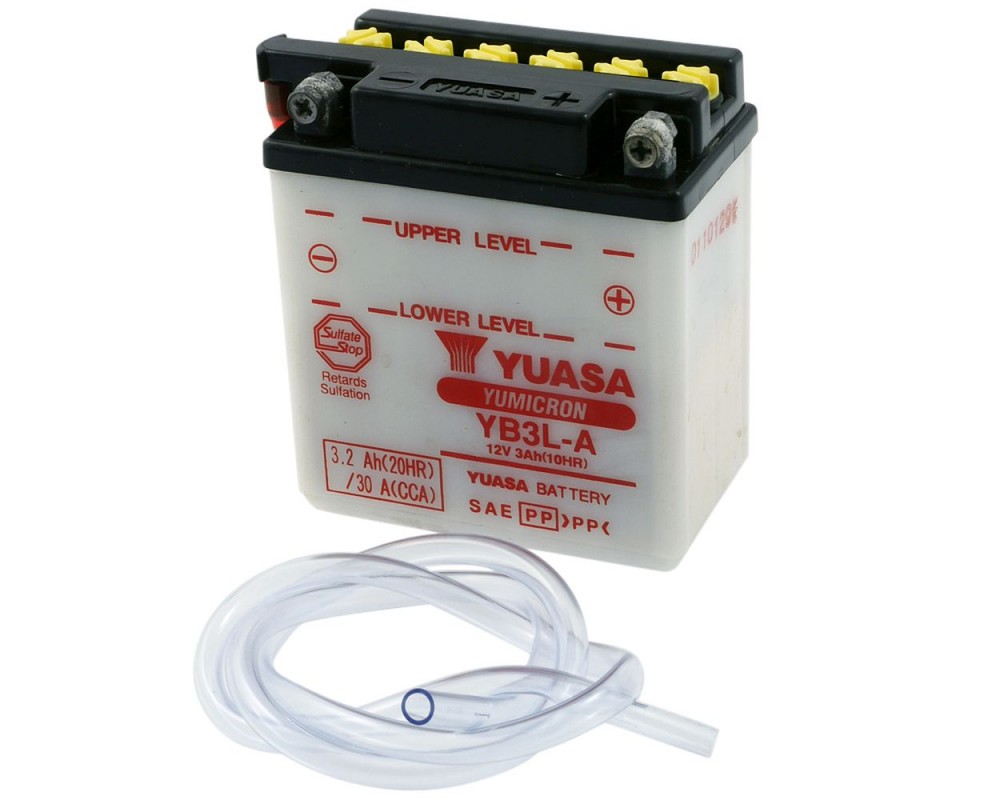 Batterie 12V 3Ah YUASA YB3LA, ohne Batteriesure