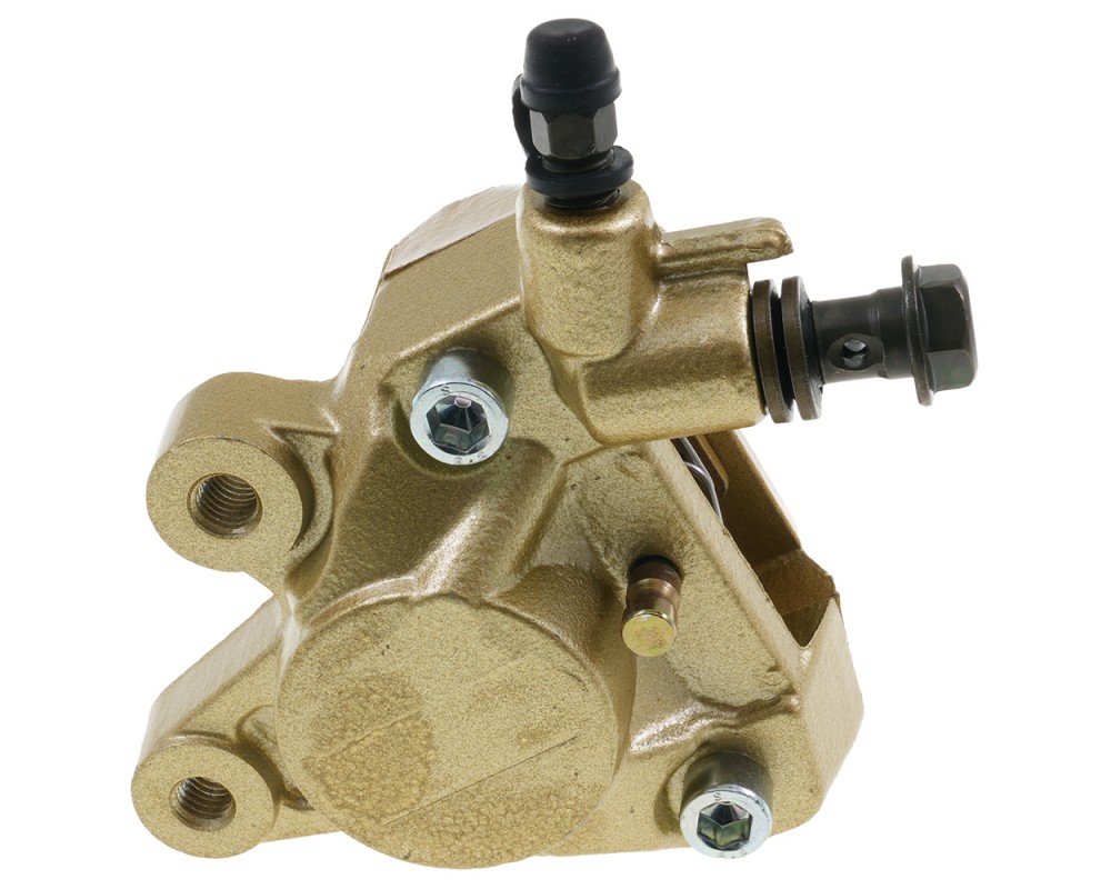 Bremssattel / Bremszange Bremse vorne gold komplett kompatibel f�r Gilera Runner, MBK Booster, Nitro, Yamaha Aerox, BWS, Peugeot Speedfight 1 2