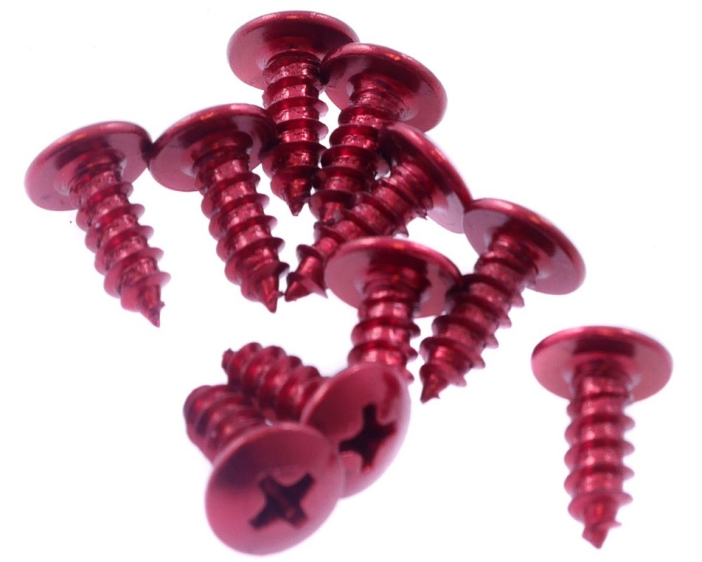 Schrauben Verkleidung kreuz rot eloxiert 4x12mm 10 St�ck