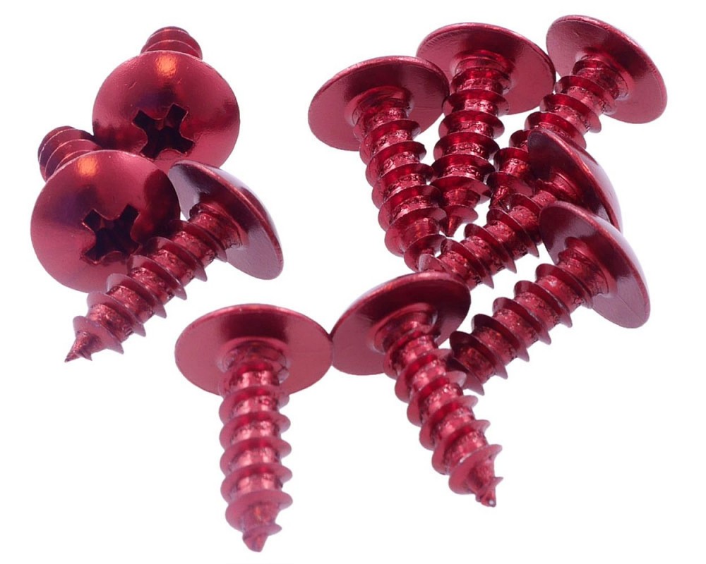 Schrauben Verkleidung kreuz rot eloxiert 5x12mm 10 St�ck