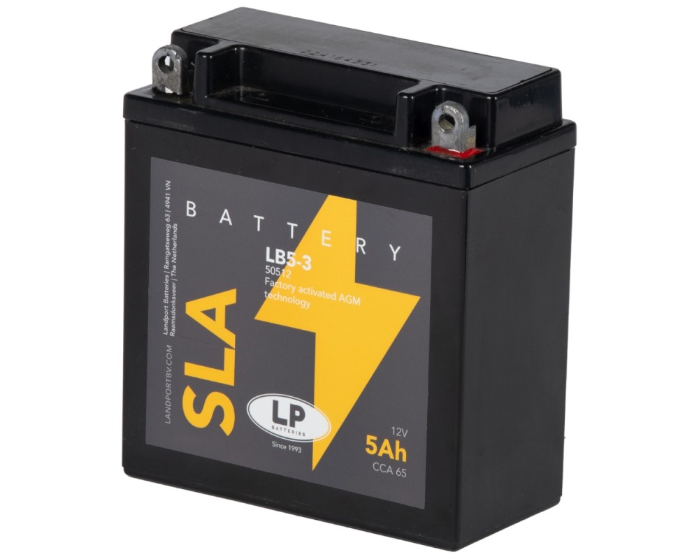 Batterie LANDPORT LB5-3 SLA 12V 5Ah kompatibel f�r Honda C 90, SH, MZ ETZ, Peugeot SV, Piaggio Sfera, TPH, Simson SR50, SR80, Suzuki DR 600