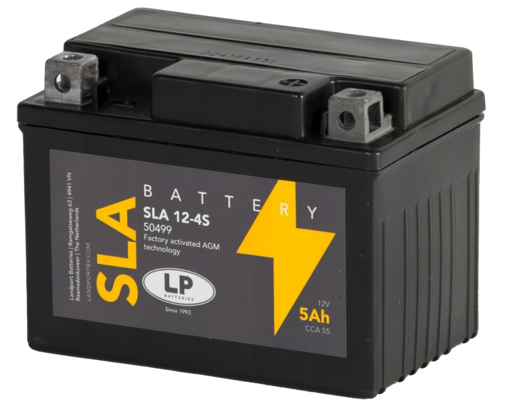Batterie LANDPORT SLA 12-4S 12V 5Ah kompatibel f�r Aprilia SR50, Gilera Runner, MBK Nitro, Booster, Yamaha Aerox, BWS, Peugeot Speedfight 1 2 3 4