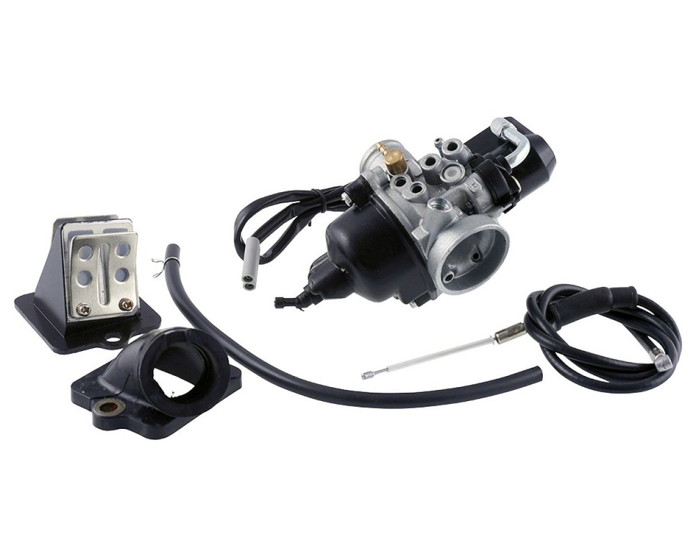 Vergaser Set 12mm Ersatz + E-Choke + Ansaugstutzen + Membrane kompatibel f�r Piaggio, Gilera, Vespa, Kit, Set, Satz 50ccm, STANDARD