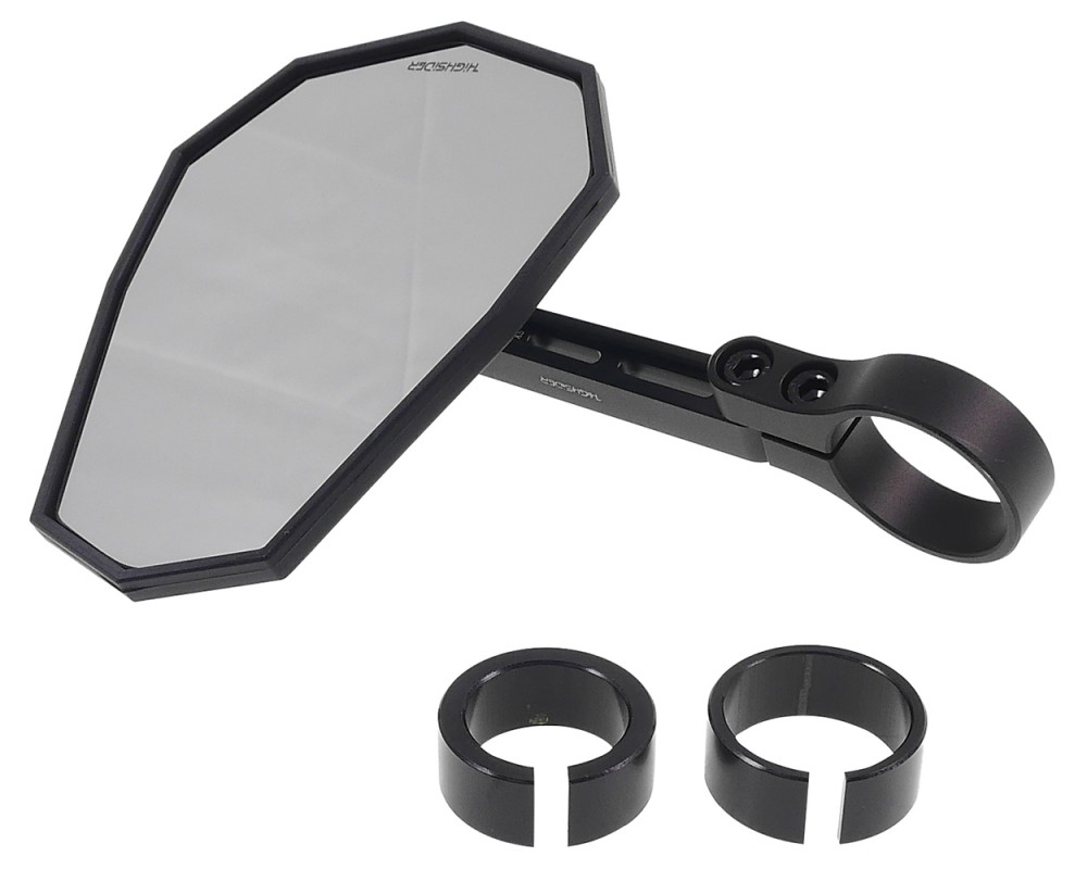 Lenkerendenspiegel HIGHSIDER Stealth-X5 kurz schwarz rechts oder links, mit ABE kompatibel f�r Roller, Motorrad, Schaltmoped, Quad, Vespa