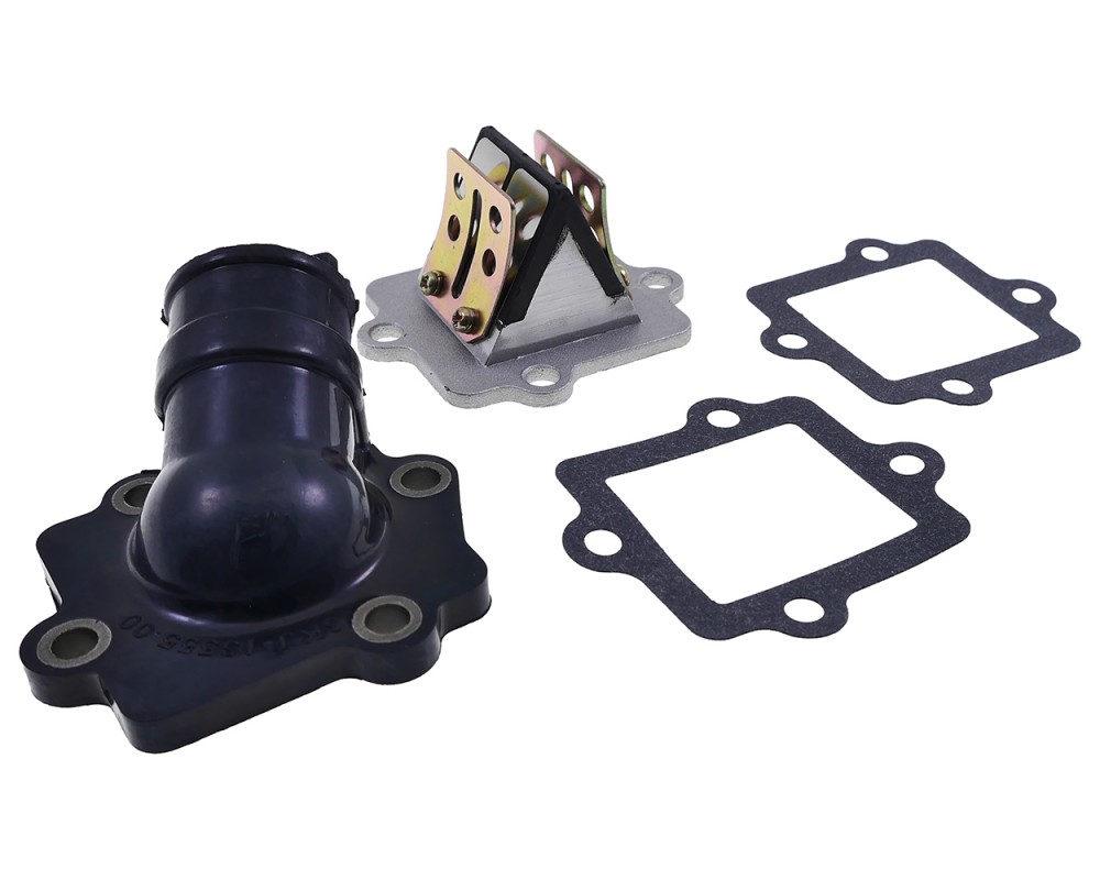 Membranblock + Ansaugstutzen + Dichtung Set Minarelli liegend / China 2-Takt 50ccm kompatibel f�r Yamaha Aerox, MBK Nitro, Aprilia SR50, CPI Oliver