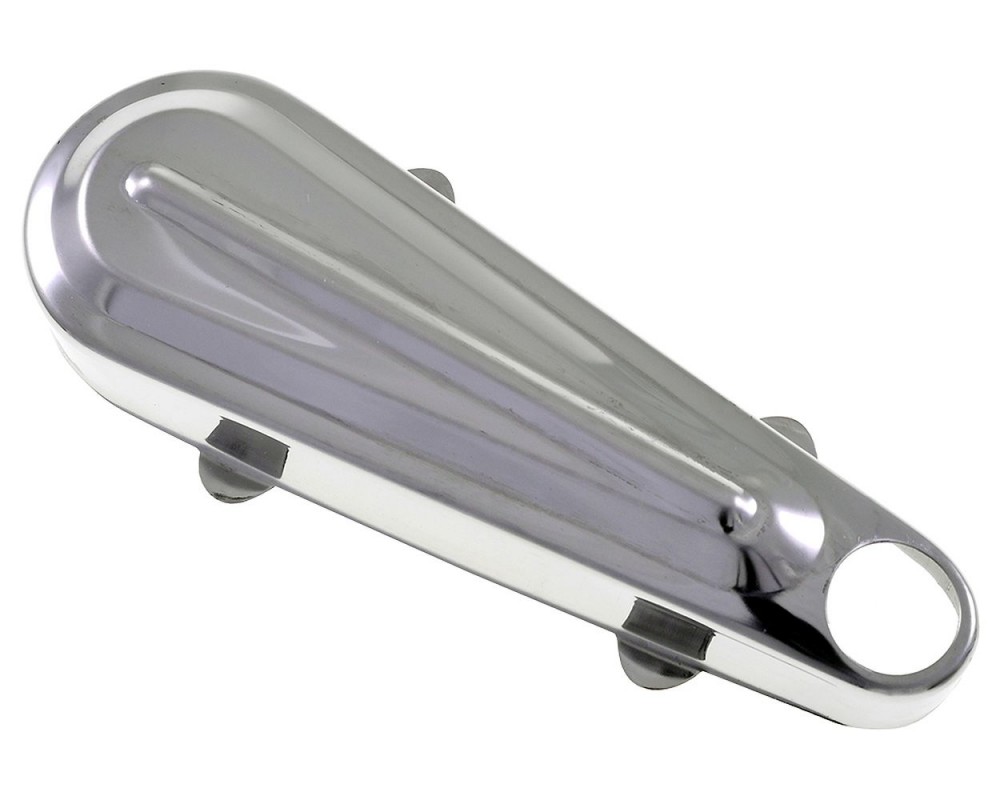 Schwingenabdeckung UNI AUTO Edelstahl verchromt mit Steg kompatibel f�r Vespa V30, VN, VL, VB1, VBB, Sprint, Rally, Super