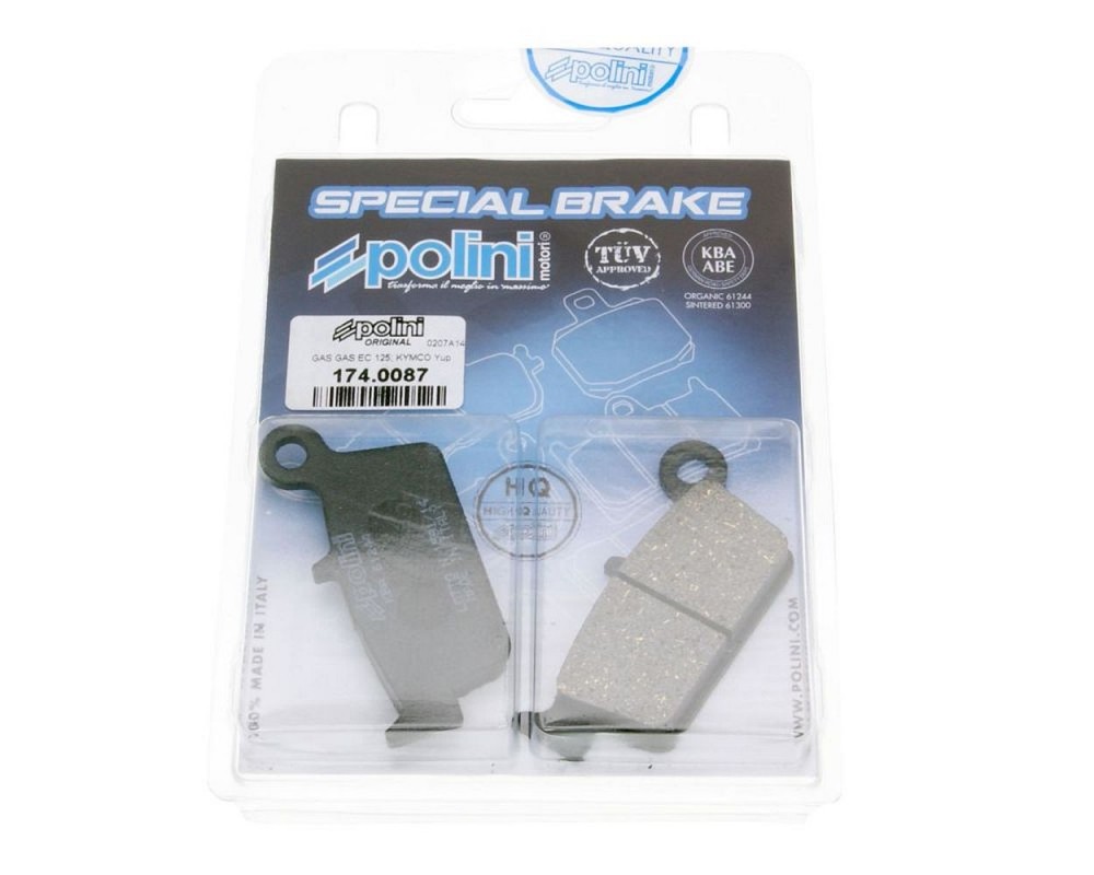 Bremsbel�ge / Bremskl�tze POLINI organisch f�r Kymco Curio, Fever ZX III, KB50, Top Boy