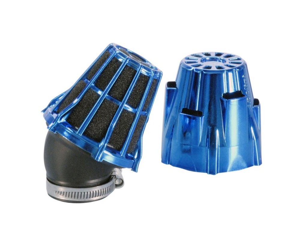 Luftfilter POLINI Air Box 30Grad Chrom blau