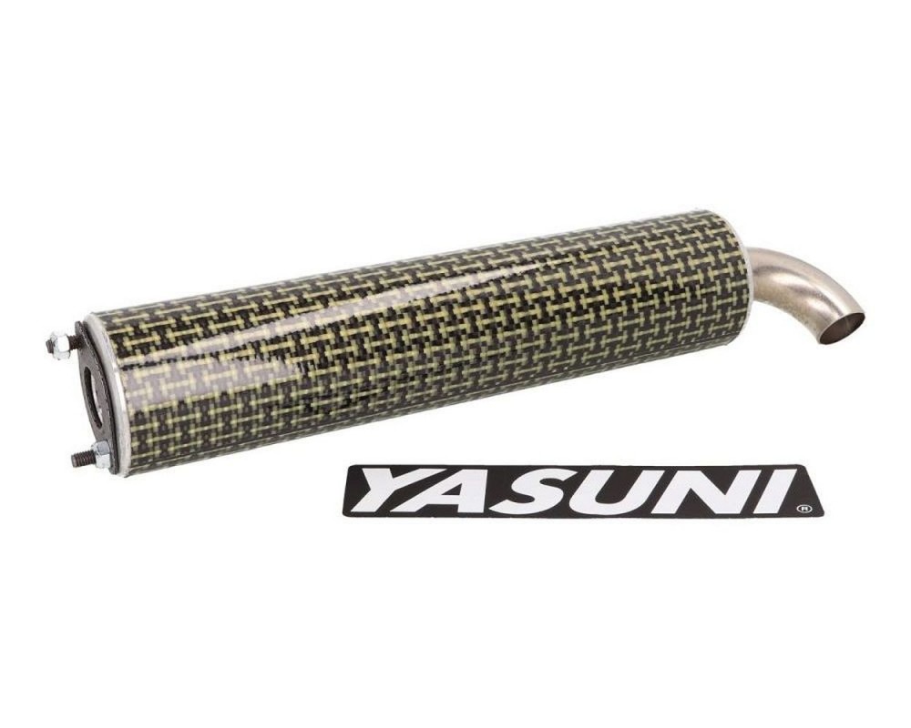 Endschalldmpfer YASUNI Scooter gelb Carbon Auspuff