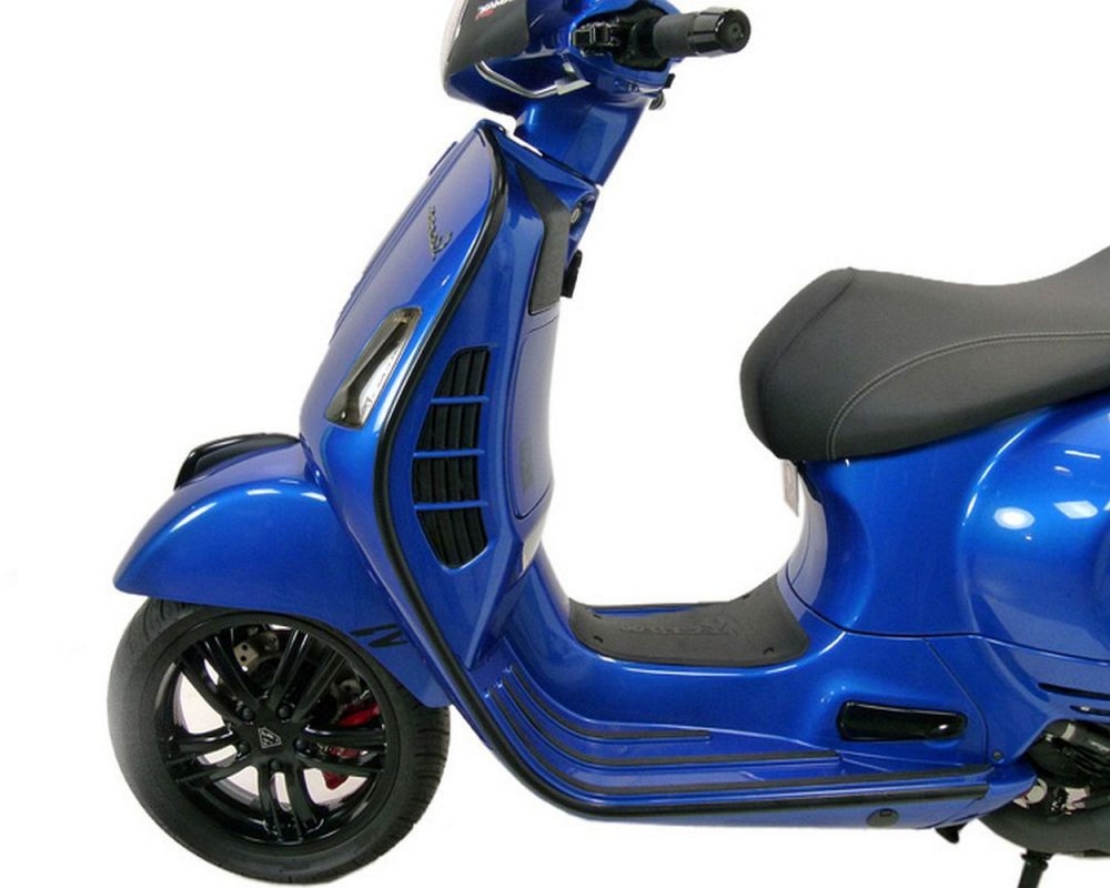 Kantenschutz / Schlitzrohr links MOTO NOSTRA Notte schwarz matt kompatibel fr Vespa GT, GTL, GTS 125, 300, GTV