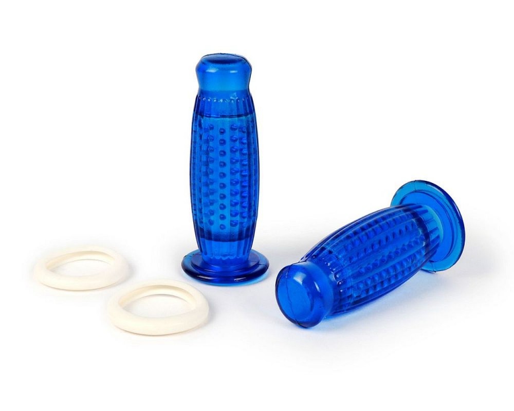 Lenkergriffe / Griffgummi BUBBLE Superflex- D=24mm blau universal kompatibel f�r Vespa Classic V50, PV125, ET3, Sprint, Rally, VBB