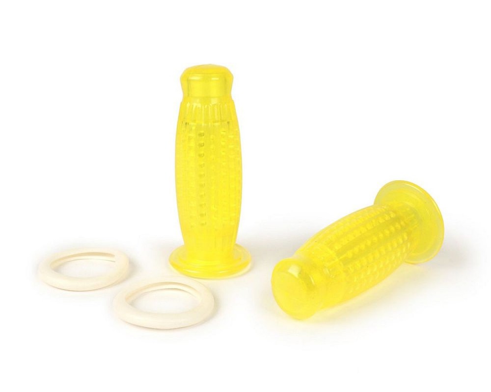 Griffe -BUBBLE Superflex- d 24mm, gelb, kompatibel f�r Vespa V50, PV, ET3, Sprint, Rally, VNB, VBB Ersatz Roller Klassik