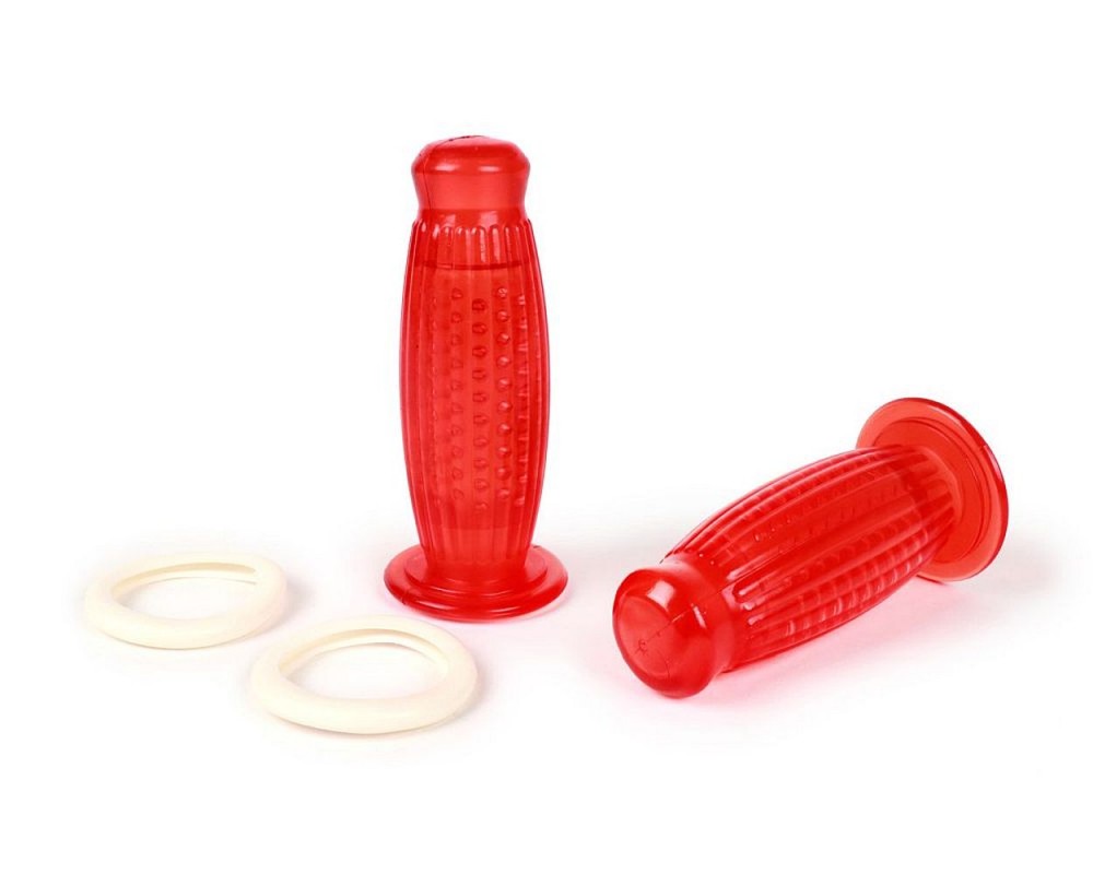 Lenkergriffe / Griffgummi BUBBLE Superflex- D=24mm rot kompatibel f�r Vespa Classic V50, PV125, ET3, Sprint, Rally, VBB