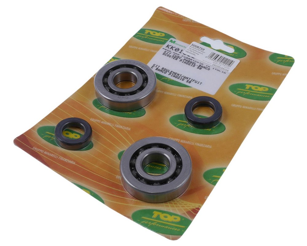 Kurbelwellenlagersatz TOP PERFORMANCES C4 Teflon mit Wellendichtringe kompatibel f�r Piaggio 50ccm AC / LC, TPH, NRG,  Zip 2 SP, Gilera Runner Set Kit