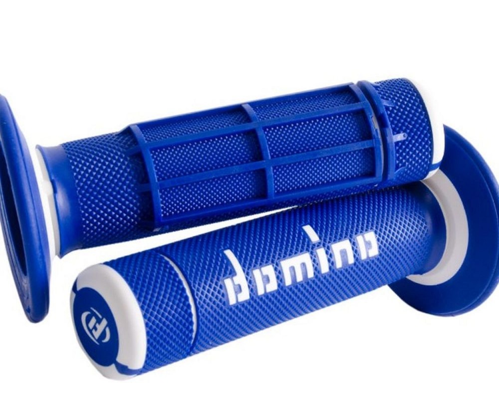 Lenkergriffe Domino Cross Dual Color weiss-blau