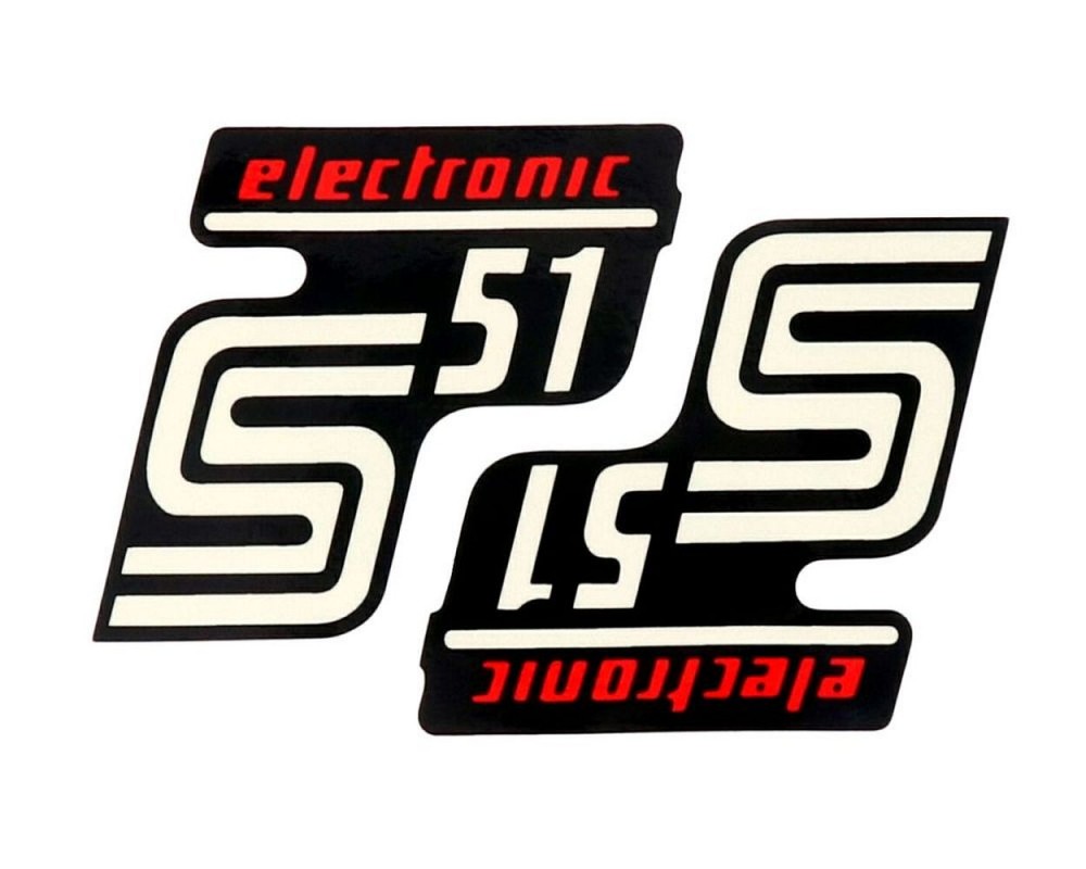 Schriftzug 2x S51 Elektronic 2EXTREME schwarz/rot fr Simson