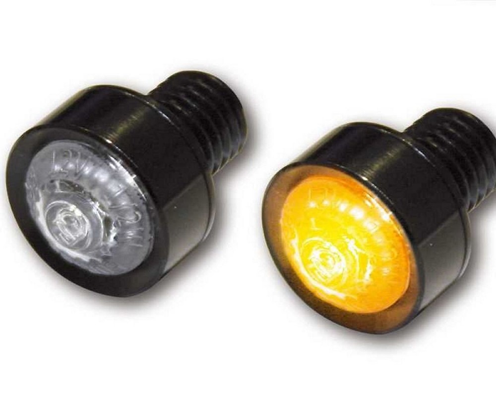 Blinker HIGHSIDER LED MONO klar, M10x1,5, Alu, schwarz, 18mm