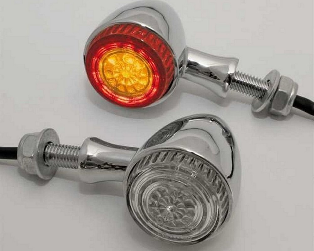 Rcklicht/Blinker LED Motorrad COLORADO Chrom, Alu, M10, B70xH45xT70
