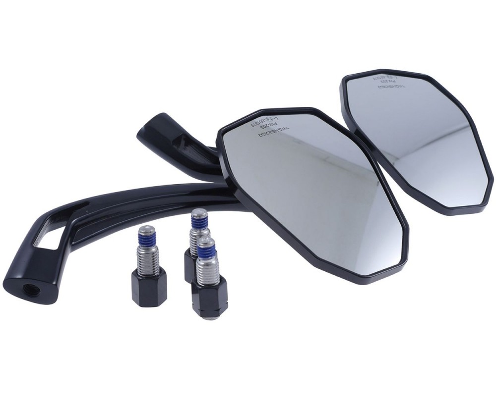 Spiegel HIGHSIDER Victory Alu, Paar, Motorrad, schwarz, extra