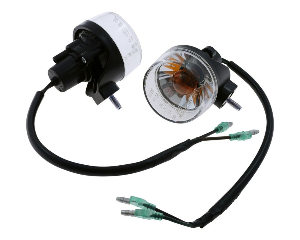 Blinker Paar Wasserdicht f�r ATV, Quad rund, h�ngend, schwarz, Klarglas