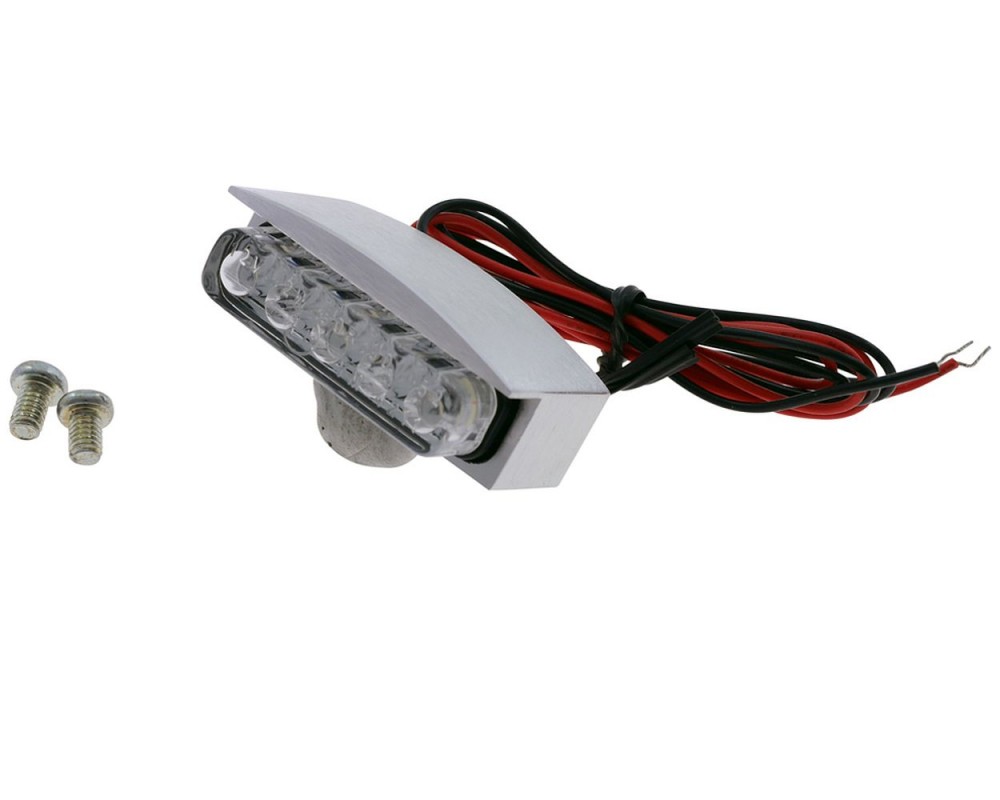 Kennzeichenbeleuchtung Mini LED mit Alu-Gehäuse, silber, M