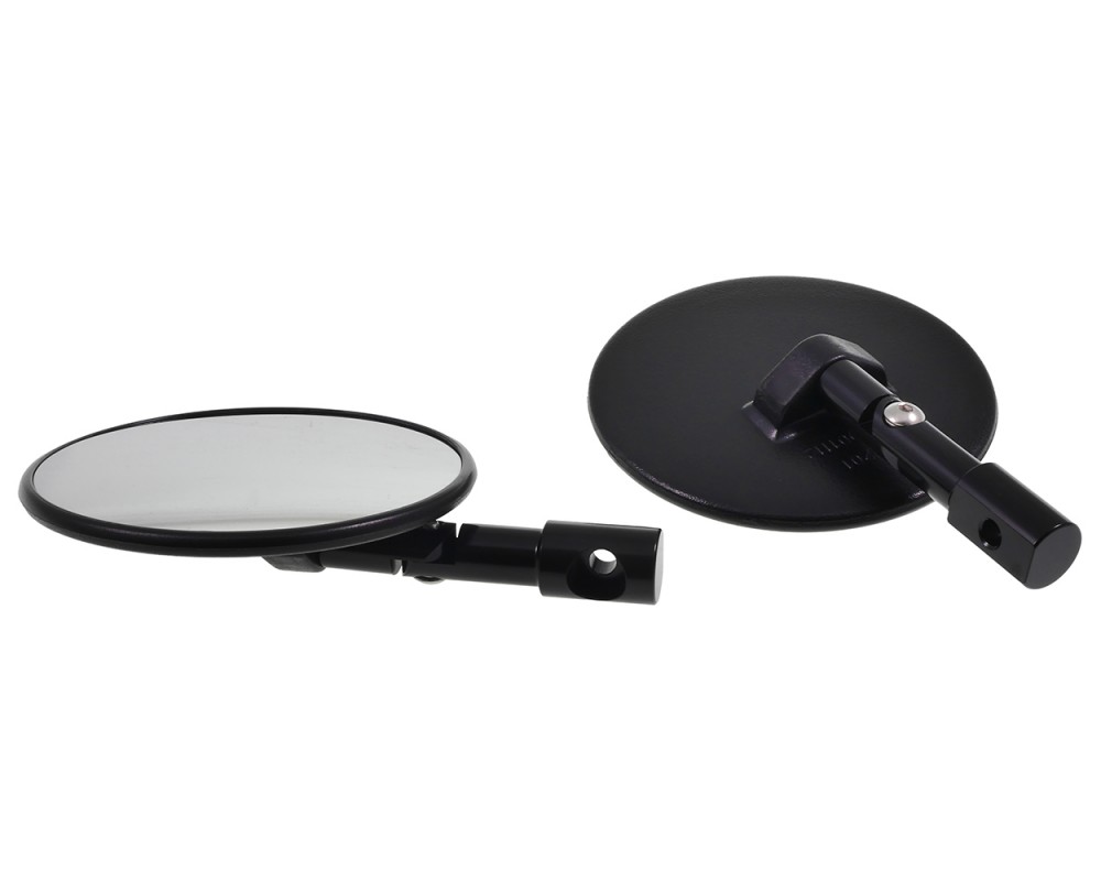 Spiegel Set SHINYO Superbike, f�r Lenkerenden, schwarz rund, klappbar Satz, Kit, Paar, ABE, Motorrad rechts links