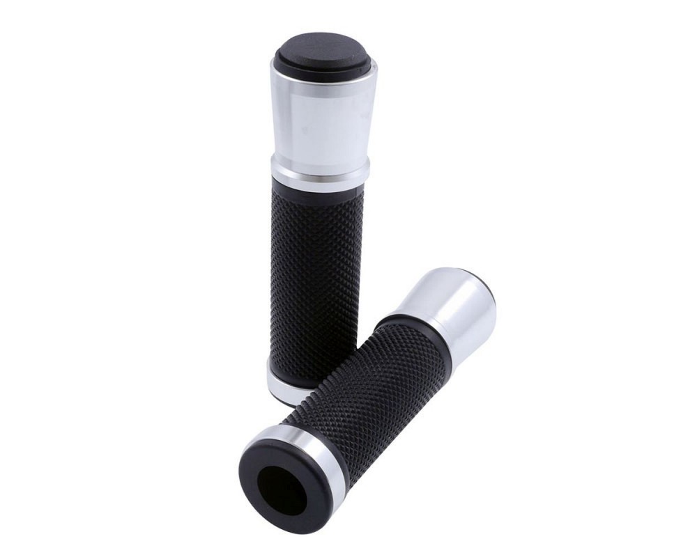 Lenkergriffe mit silbernen gl�nzenden Metallringen, auch f�r