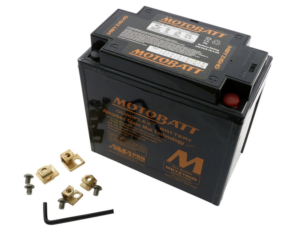 Batterie 12V 16,5Ah MOTOBATT MBYZ16HD, 4-polig, schwarz