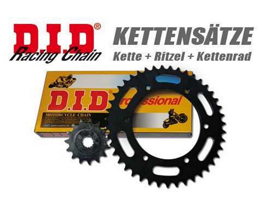 Kettensatz / Kettenkit D.I.D. PRO-STREET X-Ring Yamaha YBR 125, 07-14