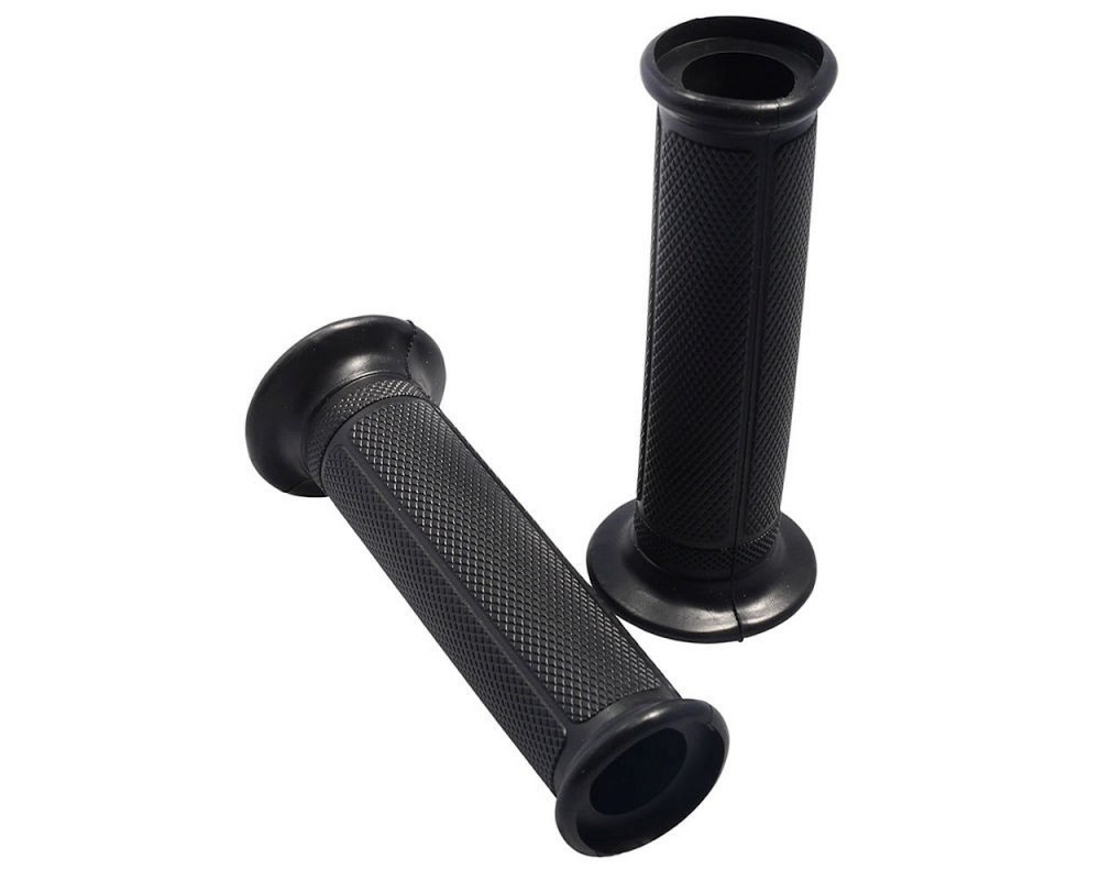 Lenkergriffe Griffgummi Griffe schwarz 22 / 24mm kompatibel f�r Motorrad, Roller, Moped, Vespa, Mofa mit Drehgas