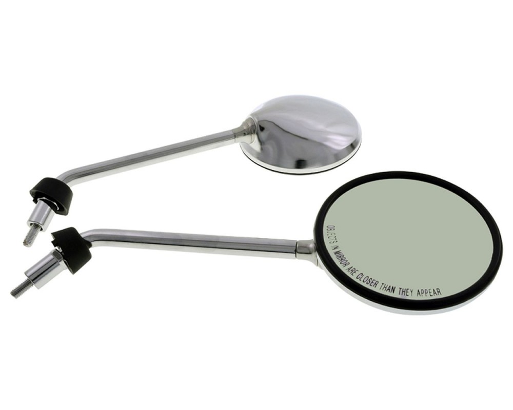 Spiegel Set VICMA Chrom rund links + rechts kompatibel f�r Vespa LX 50 2-Takt, 4-Takt, Liberty 50, 125, 150, 200ccm