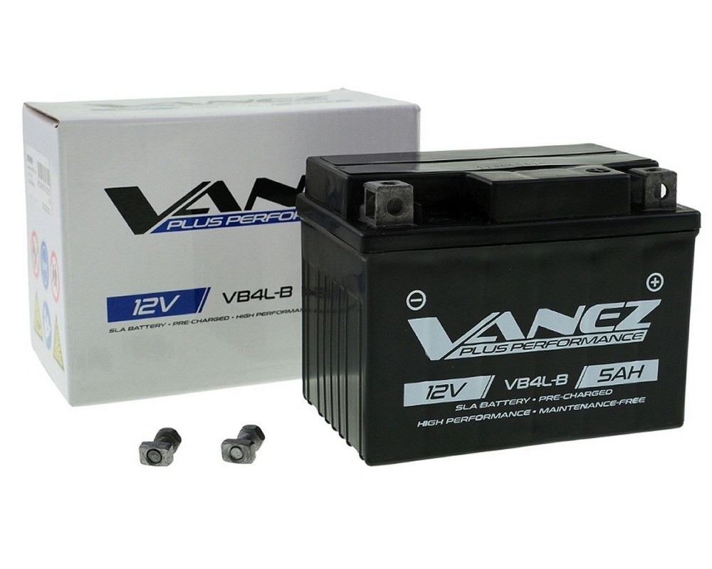 Batterie VANEZ SLA VB4L-B 5Ah 112x70x85mm Roller Motorrad Yamaha, MBK, Piaggio, Peugeot, Aprilia, CPI