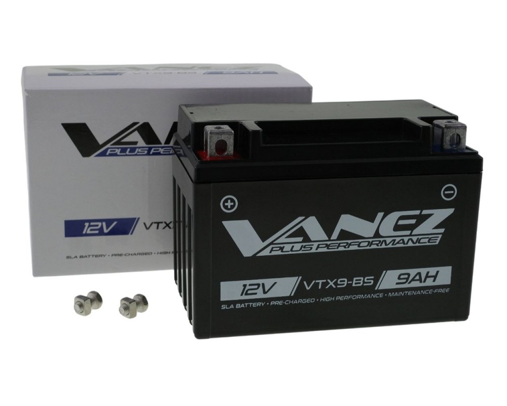 Batterie VANEZ VTX9-BS 9Ah 150x87x105mm Roller Motorrad Yamaha, MBK, Piaggio, Peugeot, Aprilia, CPI